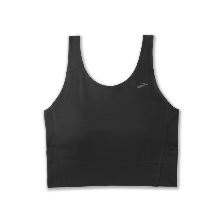 Brooks Womens Run Within Crop Running Tank Top - Black (708534-GTH)